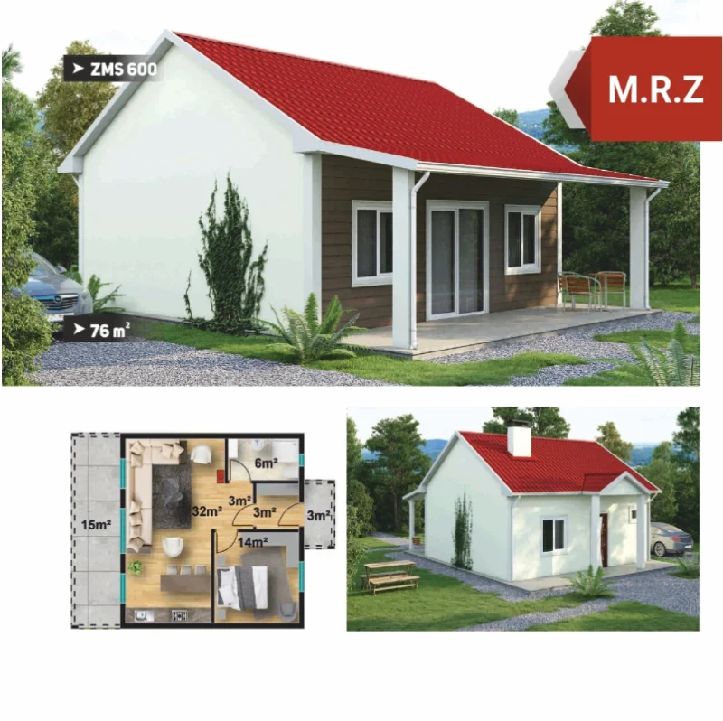 76 m2 Tek Katlı Çelik Ev