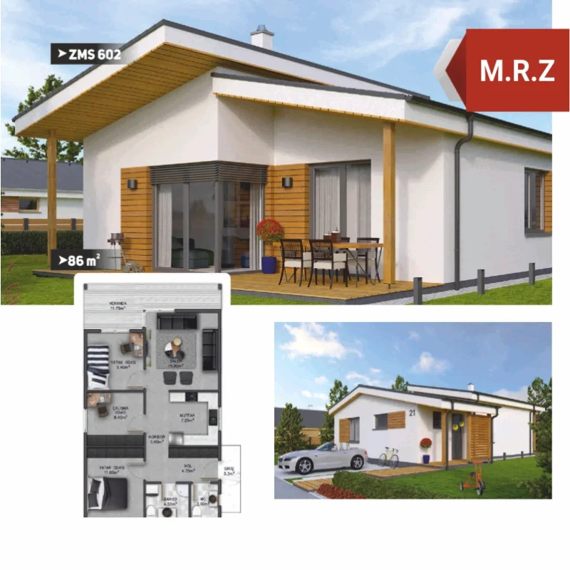 86 m2 Tek Katlı Çelik Ev