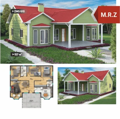 157 m2 Tek Katlı Çelik Evler