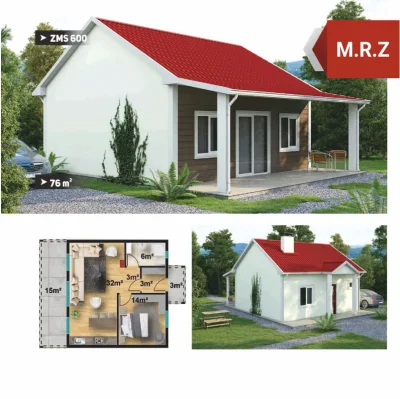 76 m2 Tek Katlı Çelik Ev